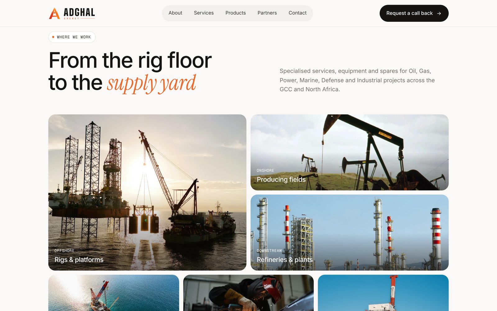 “From the rig floor to the supply yard” — sector gallery