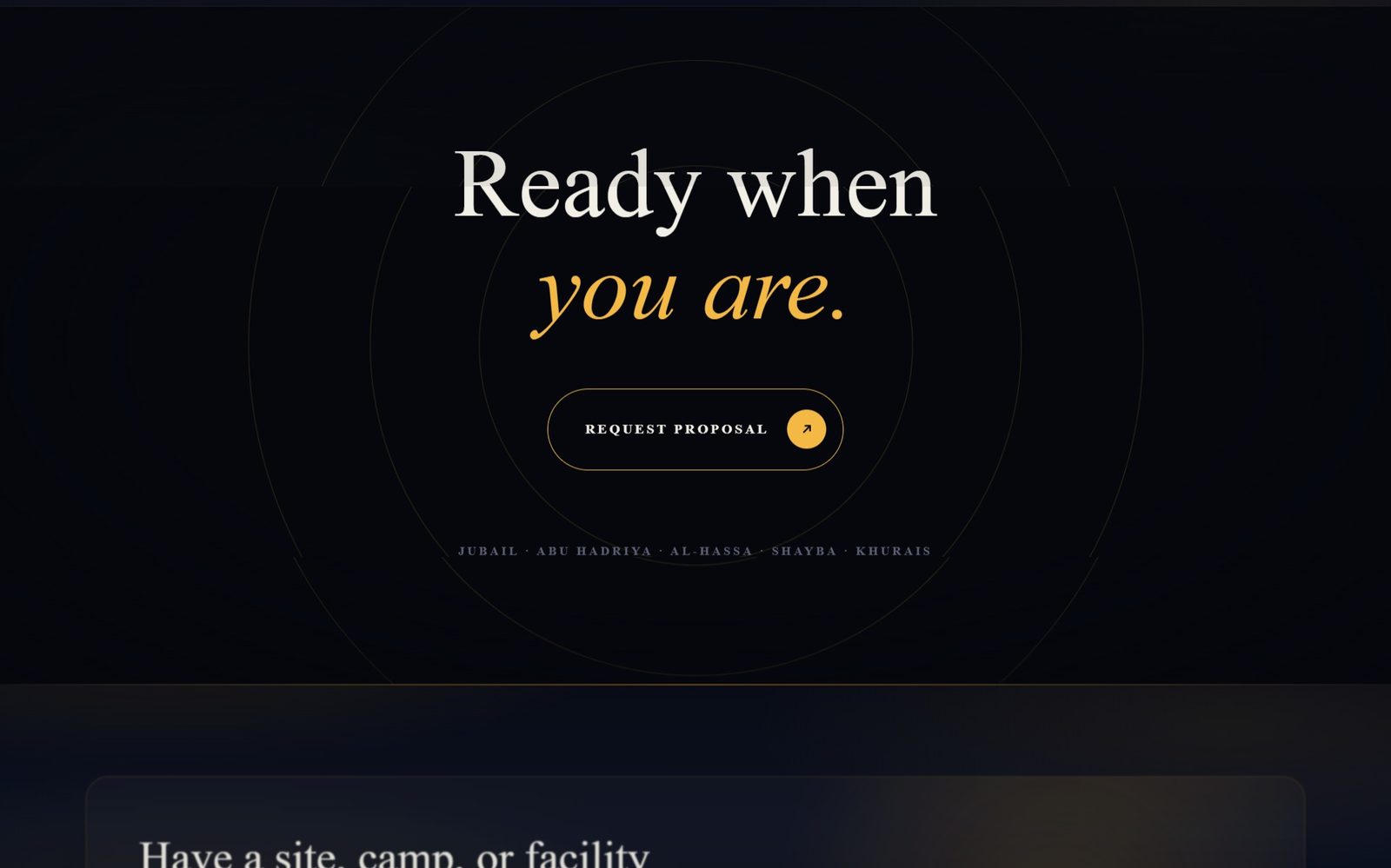 “Ready when you are” call to action