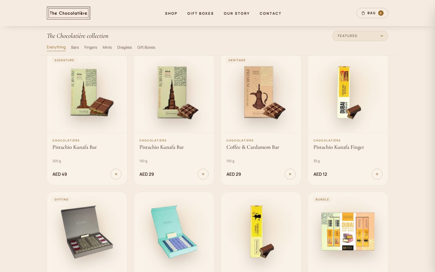 Shop with category filters